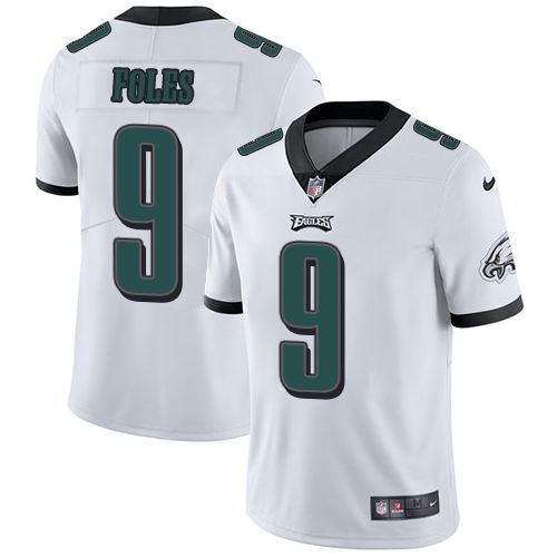 Men Philadelphia Eagles 9 Nick Foles Nike White Vapor Limited NFL Jersey